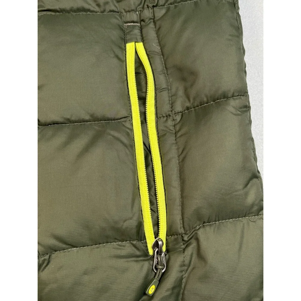Eddie Bauer puffer vest Large Lightweight Goose Down 700 Fil Olive Green  Padded